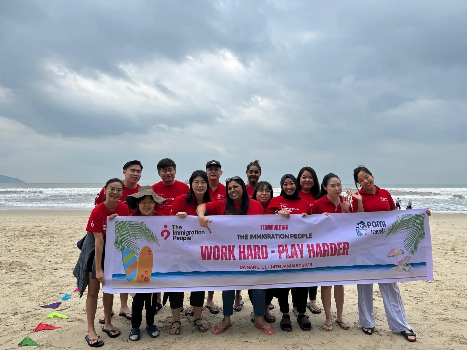 A Singapore company on a Pomi Travels corporate team-building retreat in Da Nang
