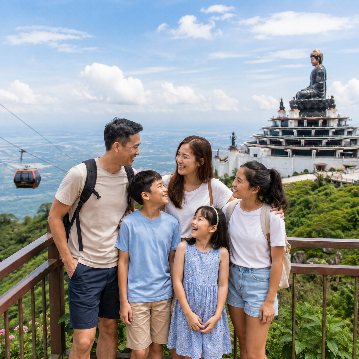 Singapore family enjoying their Vietnam holiday together