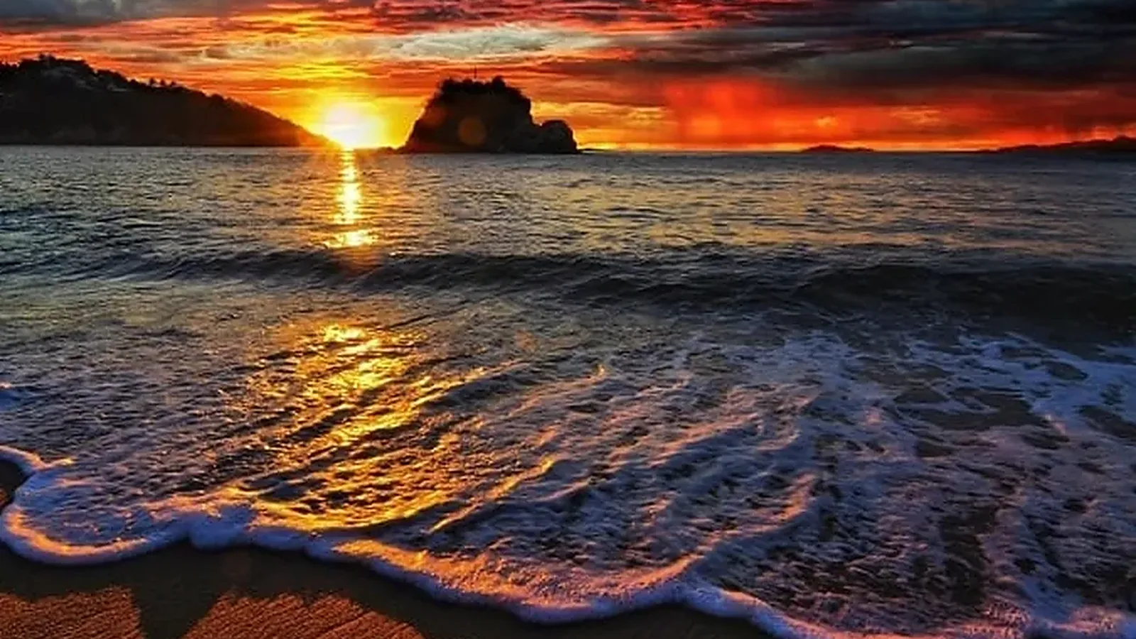 Sunset over the sea at Sunset Town, Phu Quoc