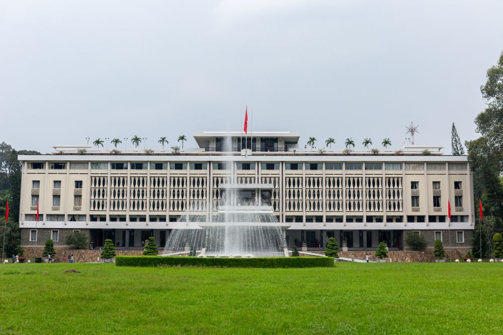 Reunification Palace facade in Ho Chi Minh City