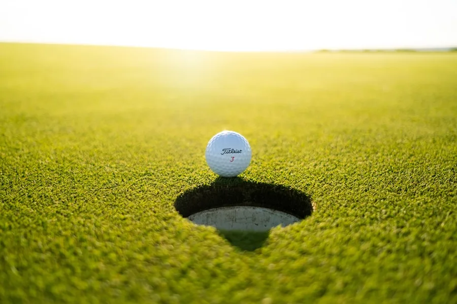 Golf course in Vietnam with scenic mountain backdrop