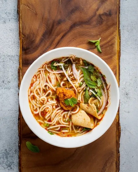 Vietnamese street food pho and banh mi